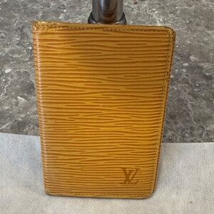 Louis Vuitton Mustard Textured Card Holder AUTHENTIC